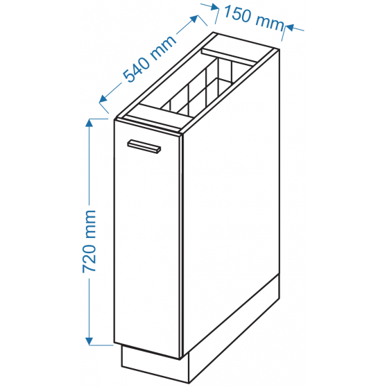 Szafka dolna stojąca cargo D 15 CARGO BLANKA Szkic
