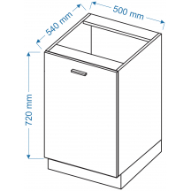 Szafka dolna stojąca 1 drzwi D 5 BLANKA Szkic