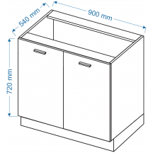 Szafka dolna 2 drzwi D 9 BLANKA Szkic