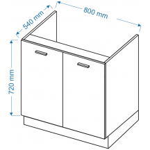 Szafka pod zlewozmywak 2 drzwi DZ 8 BLANKA Szkic
