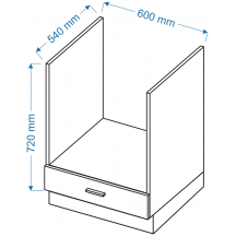 Szafka dolna stojąca pod zabudowę piekarnika ZK 6 BLANKA Szkic