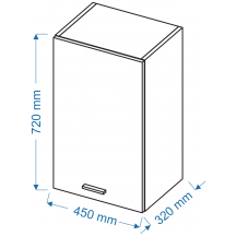 Szafka górna wisząca W 45/72 BLANKA Szkic