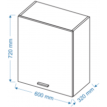 Szafka górna wisząca W 6/72 BLANKA Szkic