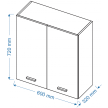 Szafka górna wisząca W 6/72P/L BLANKA Szkic