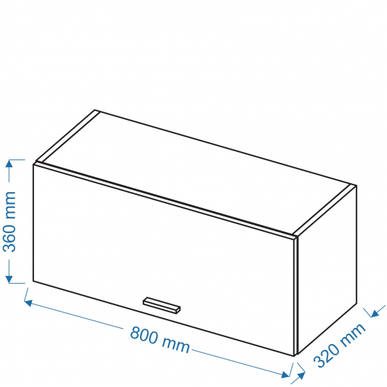 Szafka górna wisząca 1 klapa WO 8/36 BLANKA Szkic
