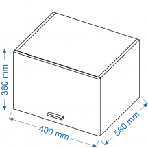 Szafka górna wisząca nadstawka 1 klapa WOG 4/36/58 BLANKA Szkic