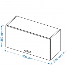 Szafka górna wisząca 1 klapa WO 9/36 BLANKA Szkic
