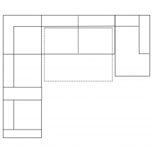 Narożnik z funkcją spania, pojemnikiem i modułem Prime 311x371 GOYA Szkic