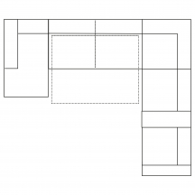 Narożnik z funkcją spania, pojemnikiem i półką 311x371 GOYA Szkic