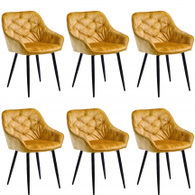 Zestaw krzeseł HAUROKO KR0146-MET-BLL68 6szt Podstawowe