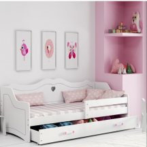 Łóżko dziecięce drewniane JULIAN 80 x 160 z materacem Podstawowe