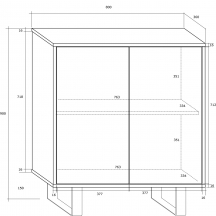 Komoda mała KIN-03 KING Szkic