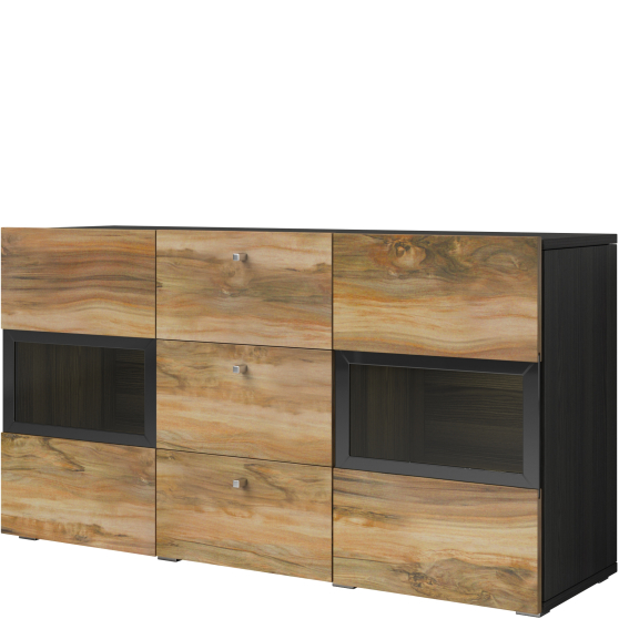 Komoda 2 drzwi 3 szuflady Satin Nussbaum / Touchwood 24Z6BM26 TYP-26 BAROS Podstawowe