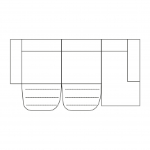 Narożnik z funkcją relaksu i pojemnikiem 1,5RF-1,5RF-REC/BK MIA Szkic