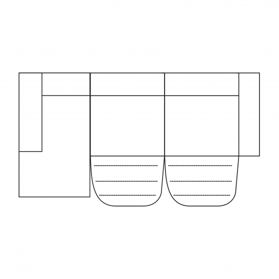 Narożnik z funkcją relaksu i pojemnikiem REC/BK-1,5RF-1,5RF MIA Szkic