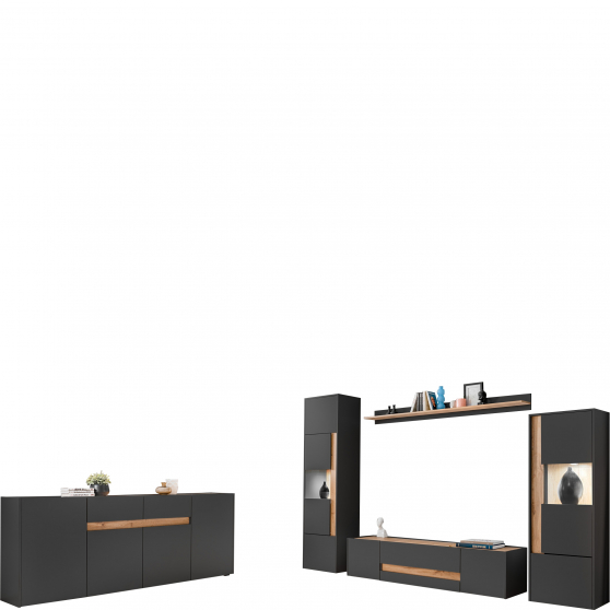 Zestaw mebli do salonu Z08 Antracyt Mat REVIVA Podstawowe