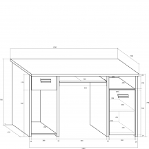 Biurko KIT-01 KITTY Szkic