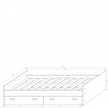 Łóżko 90 x 200 niskie ze stelażem KIT-04 KITTY Szkic