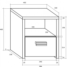 Szafka nocna KIT-12 KITTY Szkic