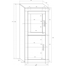 Kredens 1DW VRN-16 VERIN Szkic