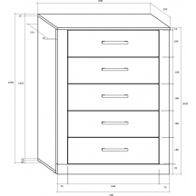 Komoda mała VIK-08 VIKI Szkic
