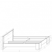 Łóżko 160 x 200 ze stelażem VIK-10 VIKI Szkic
