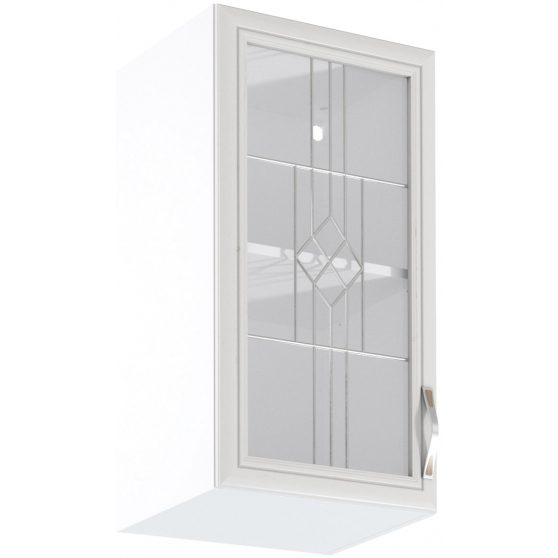 Szafka górna wisząca z witryną 1 drzwi G40S Lewa SYCYLIA WHITE Podstawowe