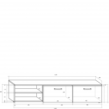Szafka RTV długa MAG-03 MAGIC Szkic