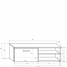 Szafka RTV krótka MAG-04 MAGIC Szkic