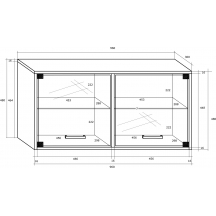 Witryna wisząca pozioma MAG-07 MAGIC Szkic