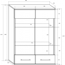Witryna wisząca SLR-06 SOLAR Szkic