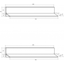 Półki 2szt STE-02 STELLA Szkic