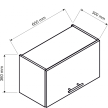 Szafka górna nadstawka 1 klapa W..OKGR KATE Szkic (4)