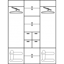 Garderoba BARCELONA 150 bez luster Wnętrze - Szkic
