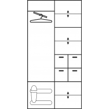 Garderoba BARCELONA 100 bez luster Wnętrze - Szkic