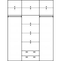 Garderoba BERTHA z lustrami Wnętrze - Szkic
