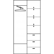 Garderoba bez lustra PARIS 100/40 Wnętrze - Szkic
