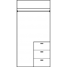 Garderoba z lustrem PARIS 100/60 Wnętrze - Szkic