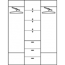 Garderoba bez lustra PARIS 150/40 Wnętrze - Szkic