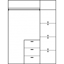 Garderoba bez lustra PARIS 150/60 Wnętrze - Szkic