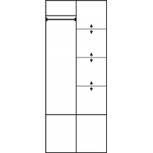 Szafa SLAVIA 80B Wnętrze - Szkic