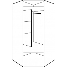 Szafa narożna z lustrem Wnętrze - Szkic