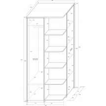 Szafa narożna NEMO Szkic