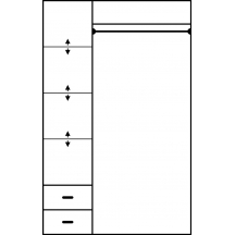 Szafa WENECJA 1 bez lustra Wnętrze - Szkic