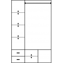 Szafa WENECJA 2 z lustrem Wnętrze - Szkic