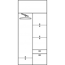 Garderoba ALEKSANDER 1 bez lustra Wnętrze - Szkic