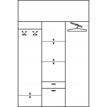 Garderoba ALEKSANDER 2 z lustrem Wnętrze - Szkic