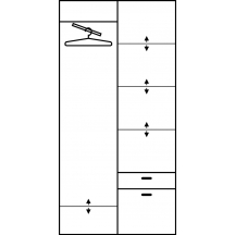 Garderoba ALEKSANDER 3 bez lustra Wnętrze - Szkic