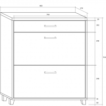 Szafka na buty ARES 2/1 Szkic