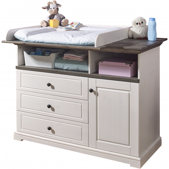 Komoda z przewijakiem drewniana z woskowanej sosny KI-0093-030101 KI-0093 Podstawowe